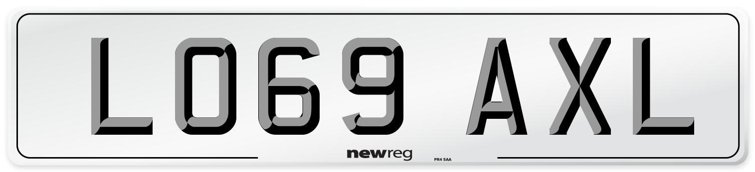 LO69 AXL Number Plate from New Reg